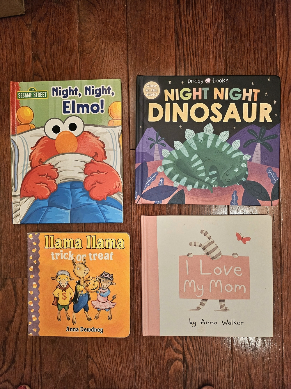 Children's Board Book Bundle - Elmo, Dinosaur, Llama & I Love My Mom